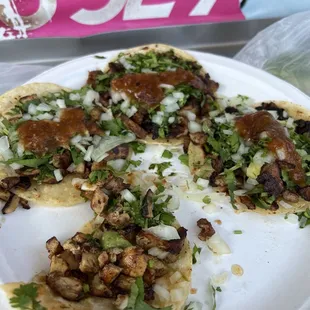 Chicken tacos &amp; al pastor tacos