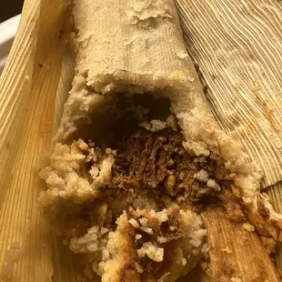 the inside of the tamales