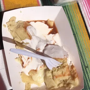 My "for here" order! I love this cheese w/chili one! And the salsa is sooo good too.