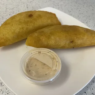 Empanadas and sauce