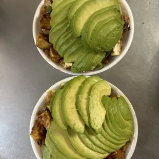 For those who are TOFU LOVERS!! This is medium tofu bowl with avocado(extra) on top. You will love it!