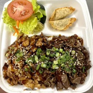 Chicken and beef combo ! Aka &quot;best teriyaki in town&quot; :)