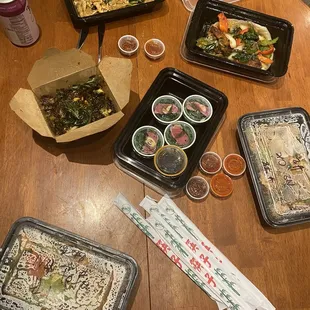 Pad se ew, pad woon sen, Brussels, Thai taco, ahi tuna scoops