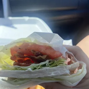 Turkey club, lettuce wrapped