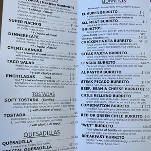 menu