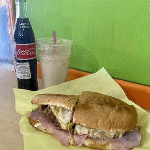 Torta Cubana and Horchata