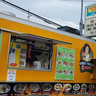 a yellow food truck