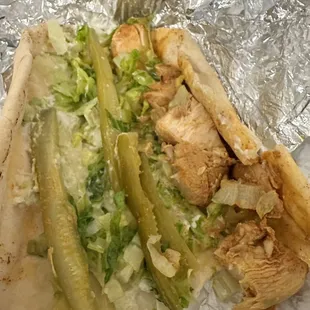 Inside of the shawarma (no fries)