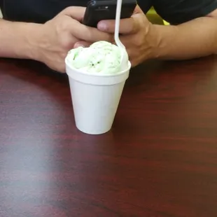 Matt's ice cream eww pistachio