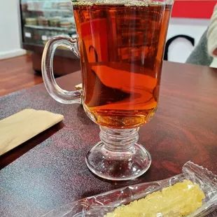 Saffron Tea w/ Rock Candy Pop