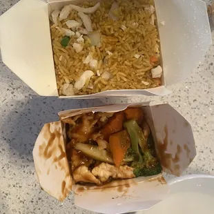 28. Chicken Fried Rice &amp; 64. Chicken with Broccoli