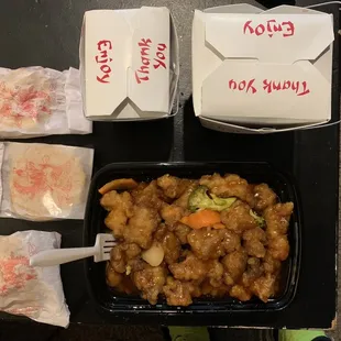 a variety of food items on a table