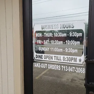 Business hours &amp; phone number