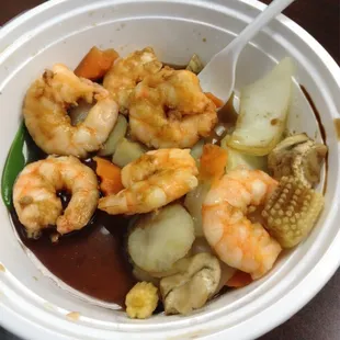 Steamed shrimp &amp; veg - saving the best for last!