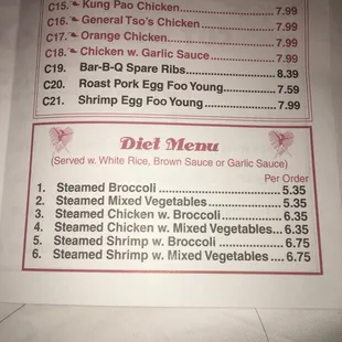 Diet Menu