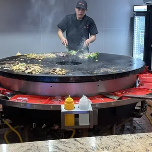 The grill is constantly busy