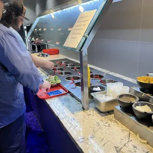 Large selection of sauces to mix in your stir fry