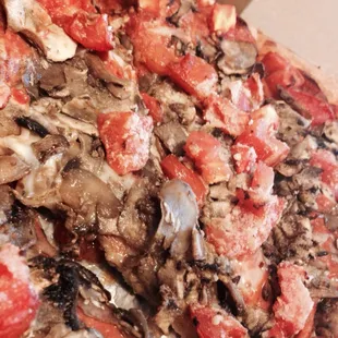 Raw messy pizza