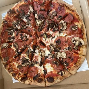Pepperoni and mushroom
