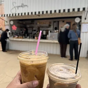 Sandy Beach and Fluffer Nutter Lattes