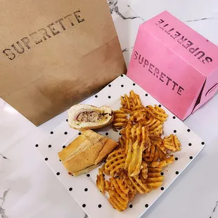 Cuban sandwich and fries