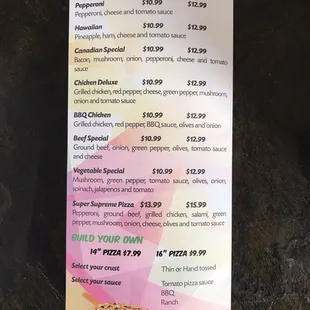 menu