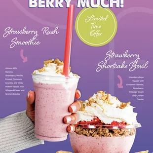 Our new Strawberry menu.