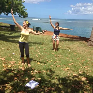 Big smiles for hula!