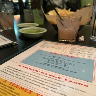 a menu for a mexican restaurant