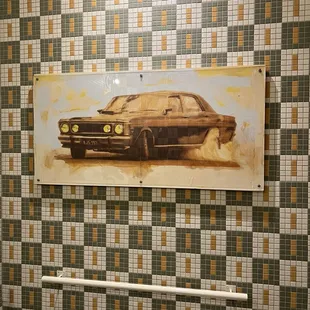 Even the bathroom art is interesting.