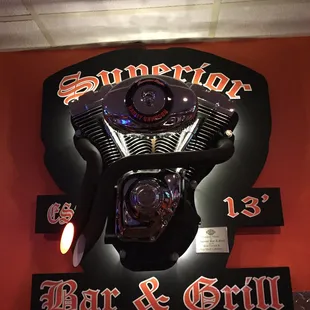 a motorcycle on the wall