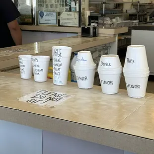 Ice Cream Sizes