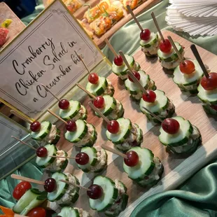 Cranberry Chicken Salad in a Cucumber Bite