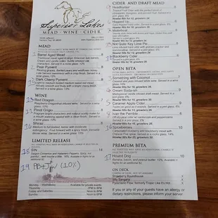 Mead, wine, and cider.