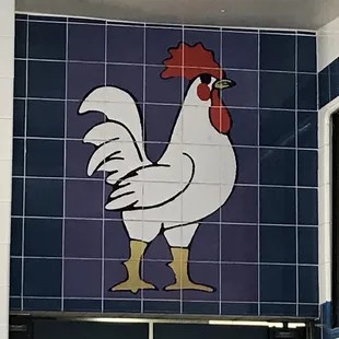 Rooster tile detail; baw-kah!