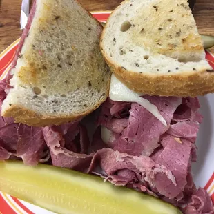 Huge corned beef melt!