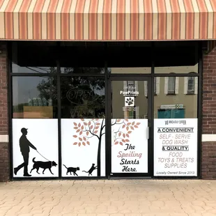 Our friends at PawPrints wanted a classy way to keep the sun out while promoting their business.  We had a lot of fun designing this!