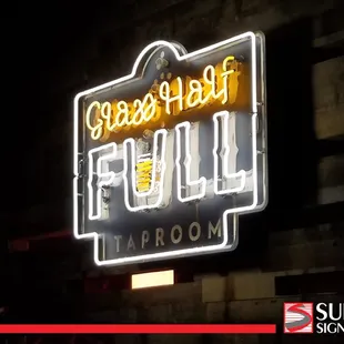 Alamo Drafthouse Cinema, neon sign. Interior sign.