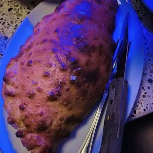 Butter chicken calzone