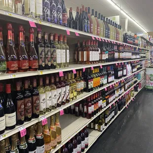 a wide selection of alcohol