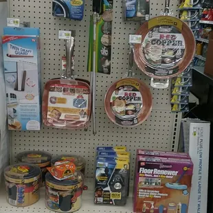 a variety of products on display