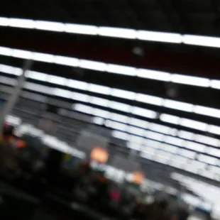 a blurry image of a train station