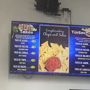 Menu on LED