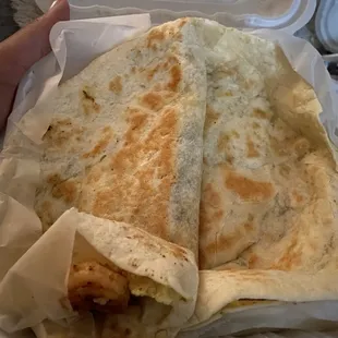 Veggie Baleadas (added shrimp)