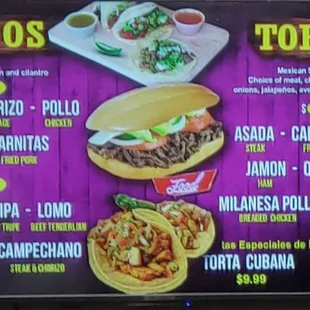 Illuminated menu behind the register