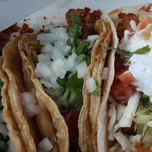 Tacos... chorizo and steak..