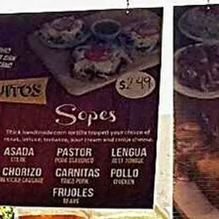 A glance at the menu