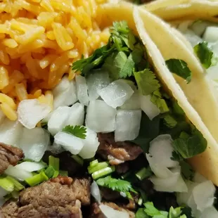 Three beef taco meal