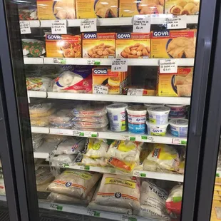 a display of frozen food