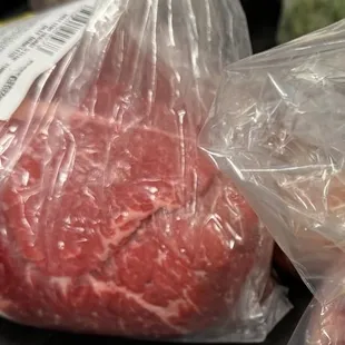 meat in plastic bags